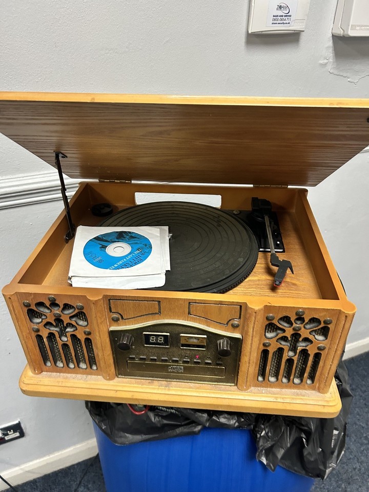 Prolectrix Record Player Turntable CD Cassette FM/AM Radio Retro Wood ...