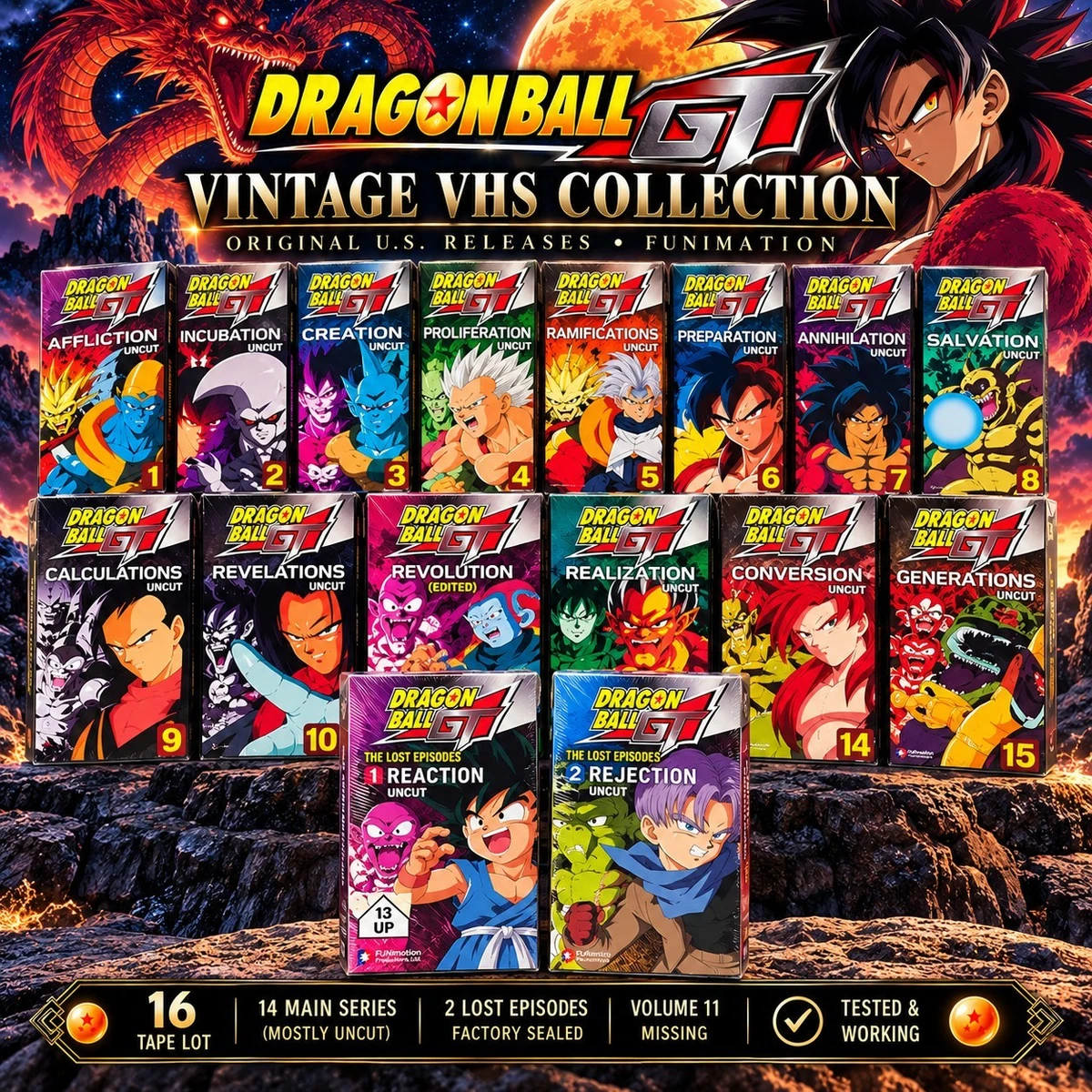 25+ Dragon Ball Z (1996 TV series) VHS Tapes for sale | Updated