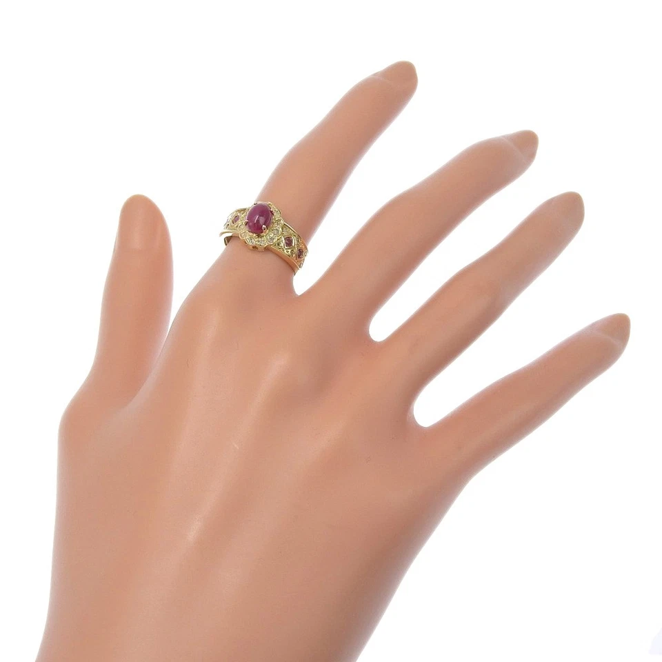 Ring K18 yellow gold/Ruby/diamond #5.8(US Size) 4.2g Women - Image 2 of 4