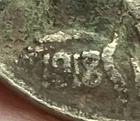 1918/7-D Buffalo Nickel Overdate : Damaged but still error coin