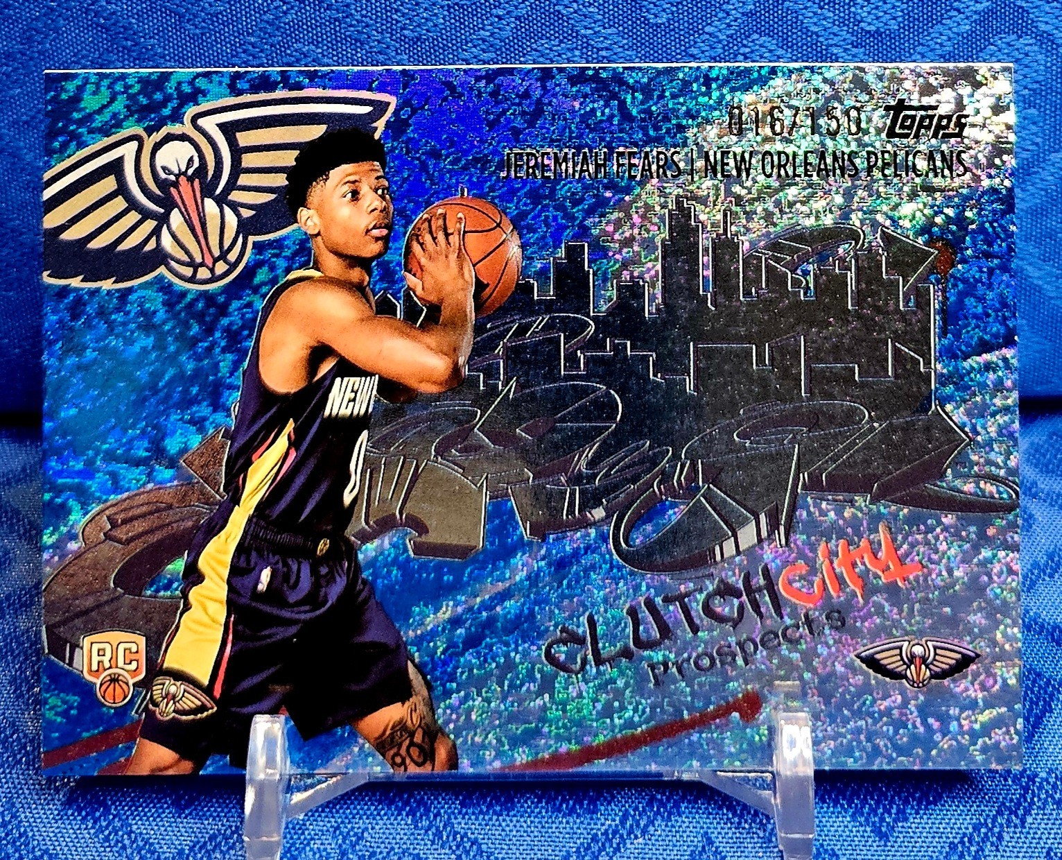 JEREMIAH FEARS 2025-26 Topps NBA #CC-7 Clutch City Prospects (RC) Blue /150