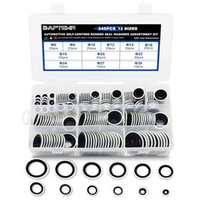 245PCS Metric Bonded Sealing Washers, 12 Sizes Rubber Washers Kit  NBR Metric Z