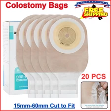20Pcs Colostomy Bags, Ostomy Supplies,One Piece Drainable Ostomy Pouch with Hook
