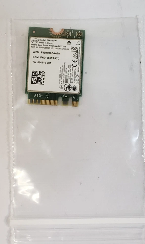 Nuevo Lote de 16 Tarjetas Inalámbricas Intel 7265NGW Inalámbricas-AC 7265 802.11ac M.2 Foto 2 de 4