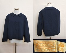 Pendleton Cropped Blazer Women's 2 Blue Vintage 1970s 100 Virgin Wool W4645