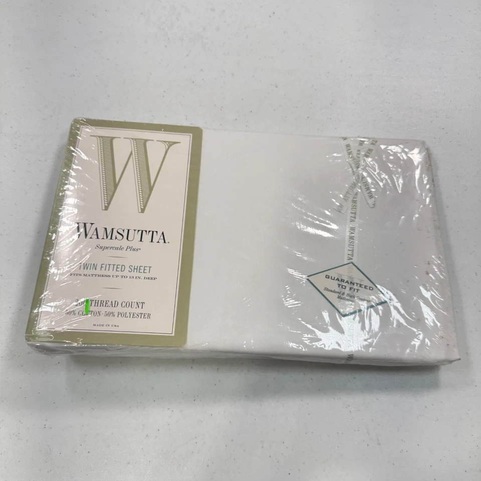 Wamsutta Sábana Ajustable Doble Mezcla Algodón Blanco Sólido EE. UU. Supercale 1470-26 Foto 2 de 4