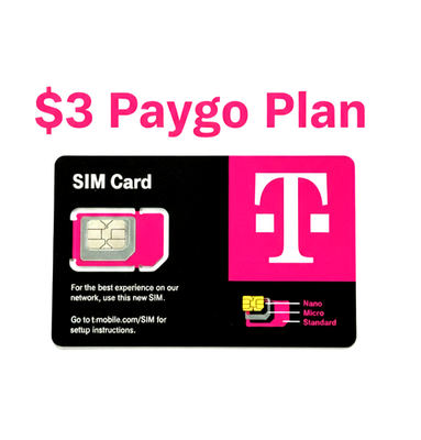 #ad T Mobile PayGo $3 mo. Pay As You Go Plan with Talk Text $38.99