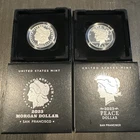 2023  S  MORGAN & PEACE  "San Francisco"  Silver Dollar SET   2 Coins  PROOFS