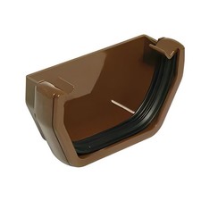 Image of FLOPLAST 114mm Square Gutter External Stop End - Brown - 2 PACK