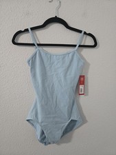 Capezio Women's Light Blue Cami Leotard W/ Adjustable Straps Sz Small