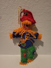Wizard of Oz Ornament scarecrow Bucilla Felt Sequins 70s RARE 8" vintage holiday