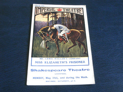 ORIGINAL BUCHEL SIGNIERTE THEATER WERBE POSTKARTE - MISS ELIZABETHS GEFANGENE