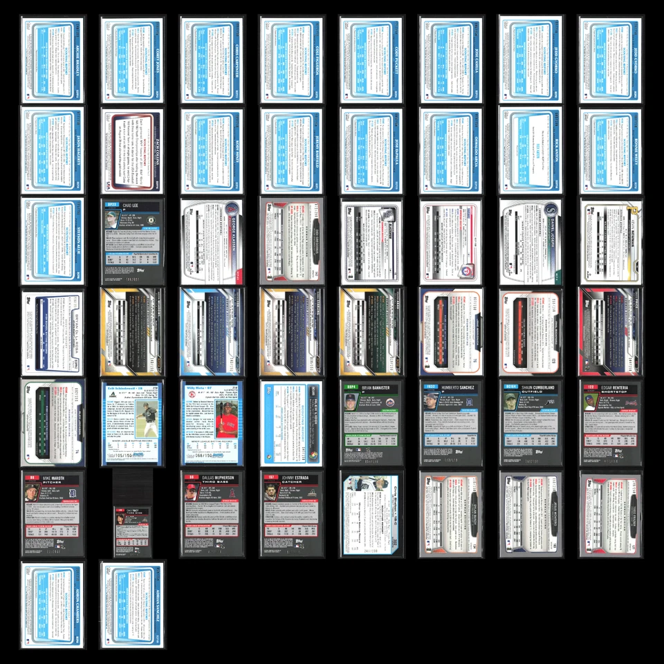 Лот из 50 бейсбольных карточек Bowman Chrome Blue Refractor оптовая продажа огромный! - Изображение 2 из 4