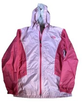 North Face Jacket Girls Large 14-16 Pink DryVent Hooded Rain Windbreaker