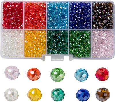 2000 Stück 10 Farben Glasperlen Perlen für Armbänder Perlenset Beads for Jewelle