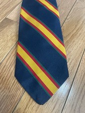 Vtg 70s Brooks Brothers USA Blue Repp Stripe Silk Neck Tie Preppy Red Gold 3"x57