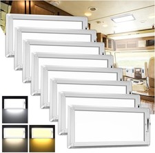 8 Pack RV Lights Interior,3 Color RV LED Super Bright Fixture,12V 8 pack Silver