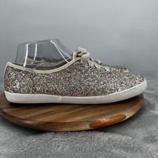 Keds x Kate Spade New York Womens 8 Champion Platinum Glitter Shoes Lace up