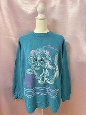 Vintage 1980s 1990s Cat Kitten Graphic Sweatshirt USA Vacation Souvenir