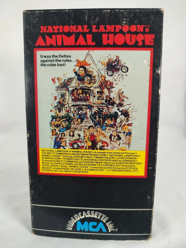 National Lampoon's Animal House VHS 1980 MCA Rainbow 1st Release Slipcover RARE - Image 3 of 4