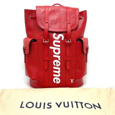 UNUSED LOUIS VUITTON x SUPREME M53414 Epi Christopher PM Backpack