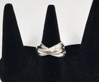 Vintage sterling silver Triple Rolling Interlocking intertwined Plain Band Ring