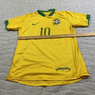 Brazil Soccer Jersey Mens XS Yellow Packer 10 Nike Sphere Dry CBF