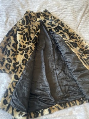Winter warm fur coat size M length 98 cm leopard fur coat faux fur imitatio