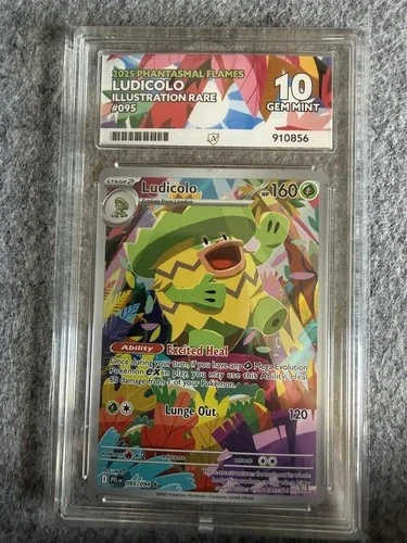 2025 Phantasmal Flames Ludicolo Illustration Rare #095 ACE Graded 10 Gem Mint