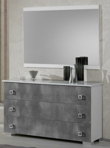 Classic Grey Sideboard Bedroom Wood Wall Mirror + Chest of Drawers Modern New - Picture 1 of 2