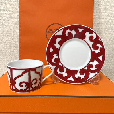 Hermes Balcon du Guadalquivir Pair Teacup Saucer With Box 160ml 