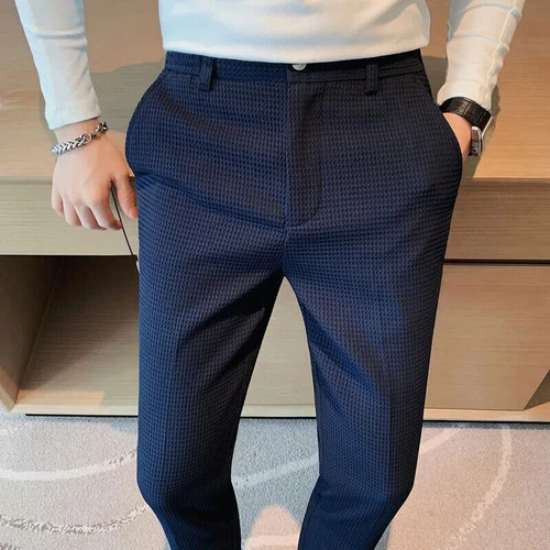 Business Casual Suit Pants For Men Clothing Fit Formal Wear Trousers 36 - Imagen 30 de 30