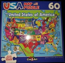 United States of America Map with Capitals 60 piece CraZart Jigsaw Puzzle B1 