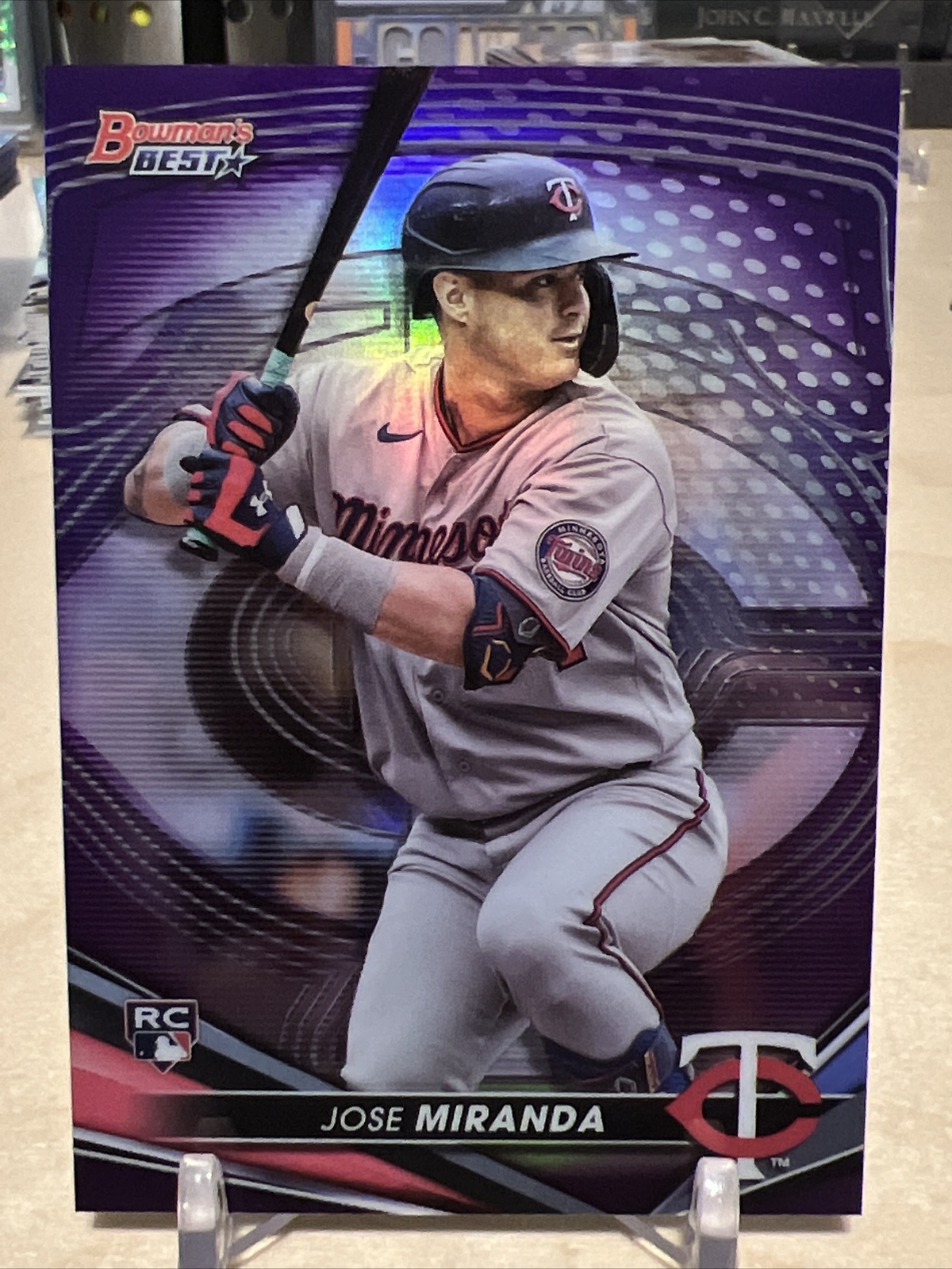2022 Bowman's Best Baseball Jose Miranda Purple Refractor RC /250