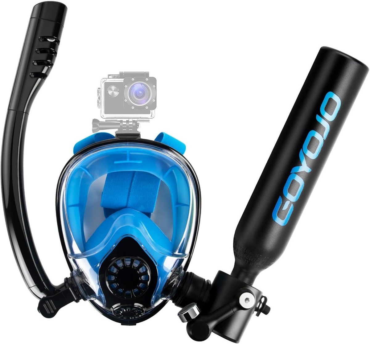 GOYOJO Diving Tank Snorkel Mask 0.5L Portable Mini Scuba Black