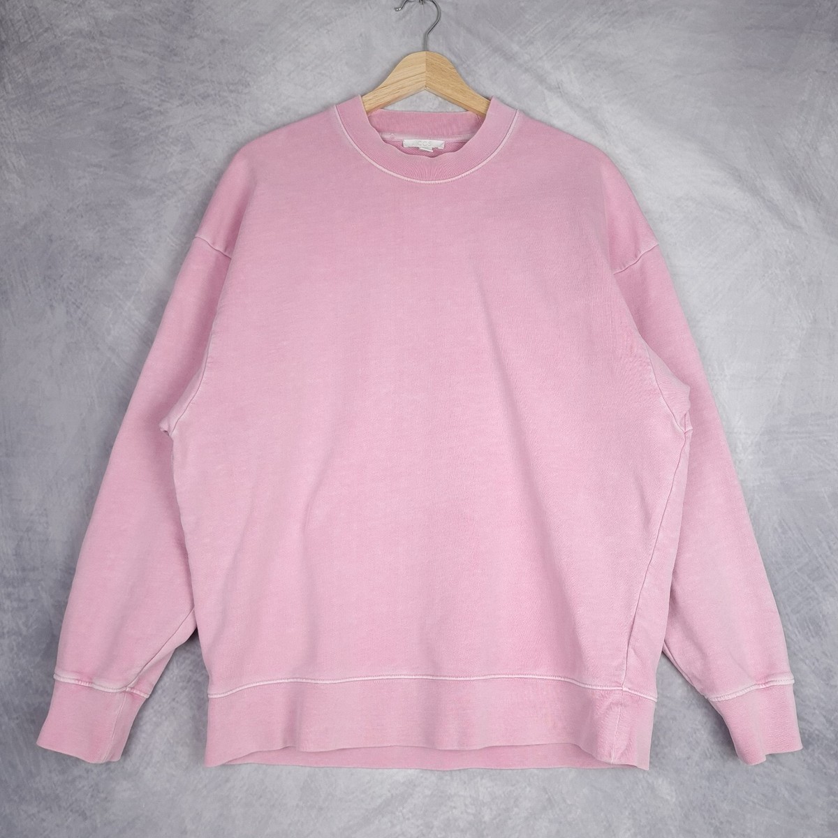 COS Sweatshirt Womens XS Pink Oversized French Terry Boxy Crewneck