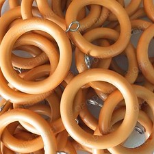 Image of 10 PACK Super Strong Unbreakable Curtain Rings to fit 28mm Wooden Curtain Poles