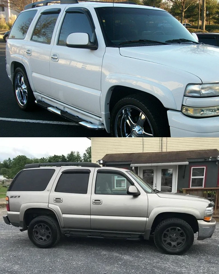 Fit 2000-2006 Chevrolet Tahoe GMC Yukon Window Visors Sun Vent Rain Guard Smoked Foto 2 de 4