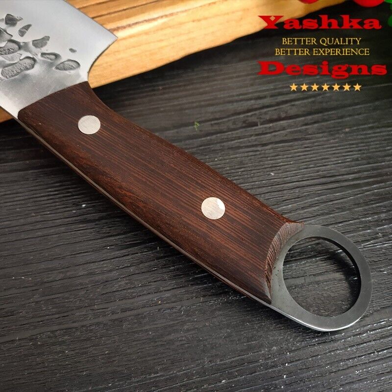 Kitchen Boning Knife Outdoor Barbecue Camping Tool Wooden Handle