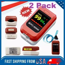 2 Pack Fingertip Pulse Oximeter  Blood Oxygen Meter SpO2 PR Heart Rate Monitor