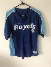 Mens Kansas City Royals Dynasty Series Jersey Blue Throwback Retro Men’s Large