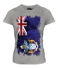 TRISTAN DA CUNHA GRUNGE FLAG LADIES T-SHIRT TEE TOP GIFT SHIRT CLOTHING JERSEY