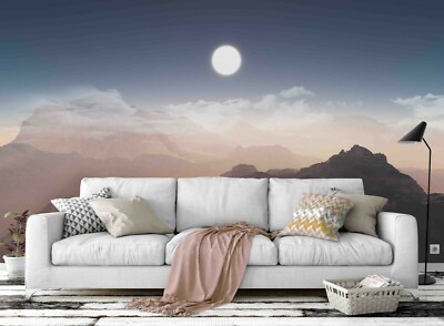 3D Night Cloud Sky Moon Self-adhesive Removable Wallpaper Murals Wall