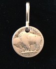 Authentic Buffalo Nickel Zipper Pull!  Jacket Handbag Purse Charm!  Us Seller!