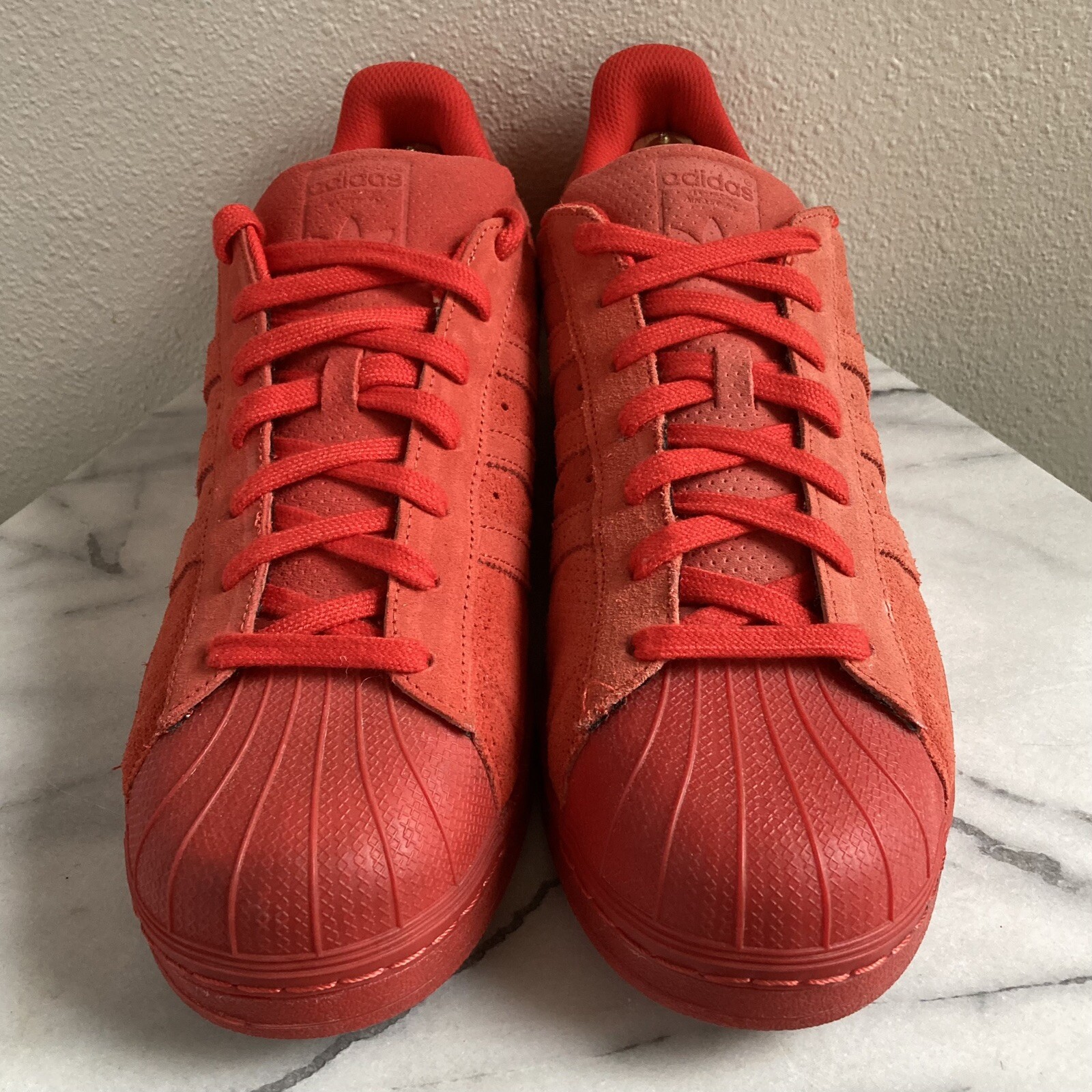 Adidas Originals Superstar Red Suede Shell Toe Shoes Art S79475 Men’s