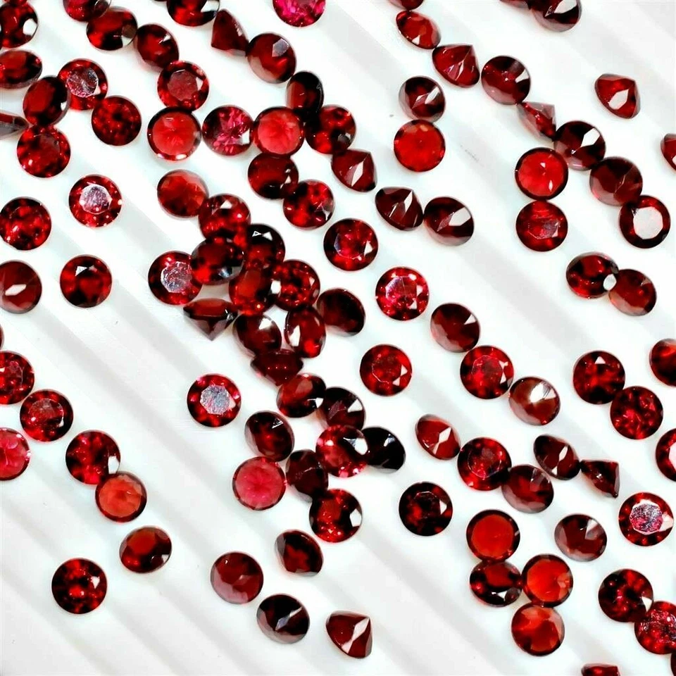 Großhandel Viele 2.5mm Rund Facette Mosambik Granat Lose Kalibriert Edelstein - Bild 4 von 4