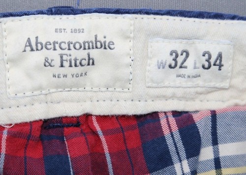 Pantalones chinos forrados de frente plano para hombre Abercrombie and Fitch talla 32x34 (MSR 32x33) - Imagen 7 de 12