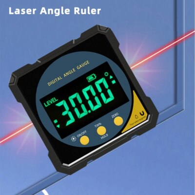 Laser Digital Protractor Angle Ruler Inclinometer Level Angle Measuring Tool New