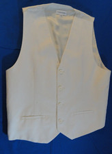 CALVIN KLEIN 4 BUTTON WHITE TUXEDO DRESS SUIT WEDDING PROM QUINCE VEST XL