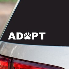 ADOPT Sticker Dog Puppy Rescue S2 all chrome and regular vinyl colors